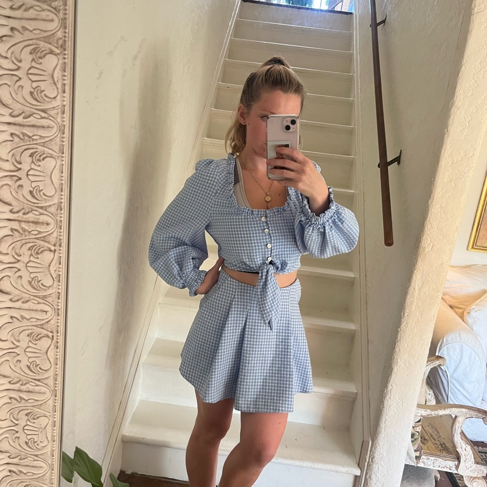 Blue gingham Zara set - Picture 2 of 6